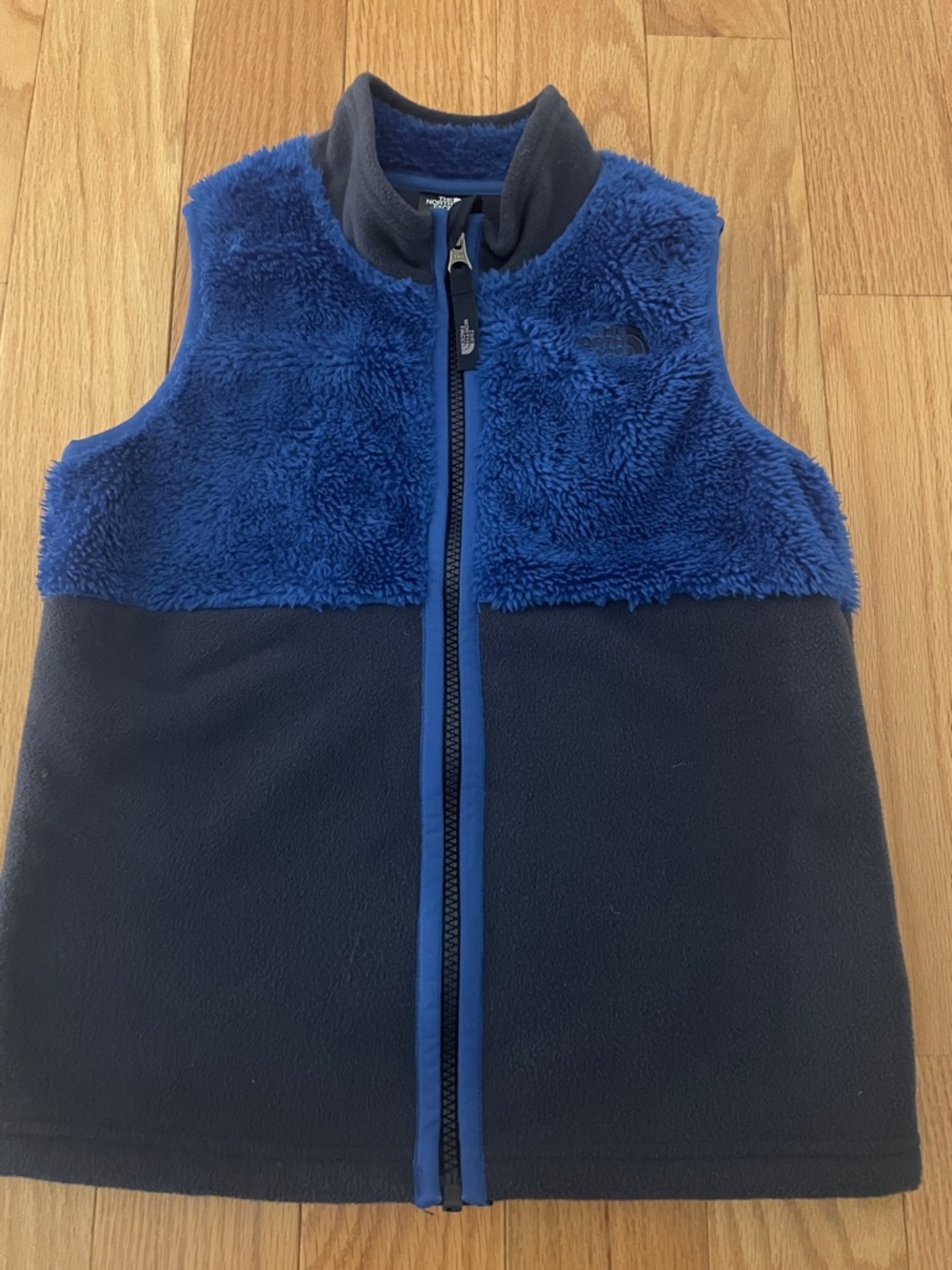 The North Face Royal Blue and Navy Fleece Sherpa Vest